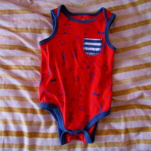 Cat & Jack 6-9 Month Orange & Blue Beach Bodysuit